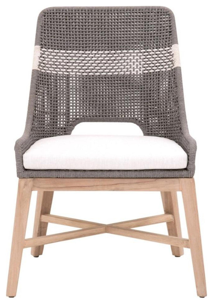 Essentials For Living Woven Fabric Outdoor Dining Chair in Gray (Set of 2)