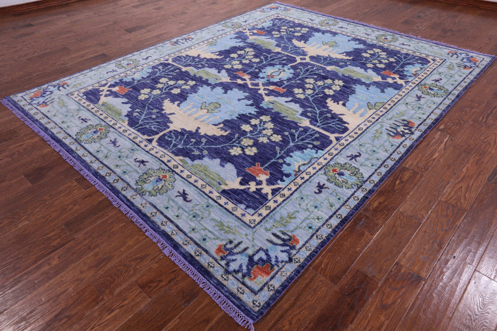 Hand Knotted Turkish Oushak Wool Rug 8' 0" X 10' 2" - Q13632