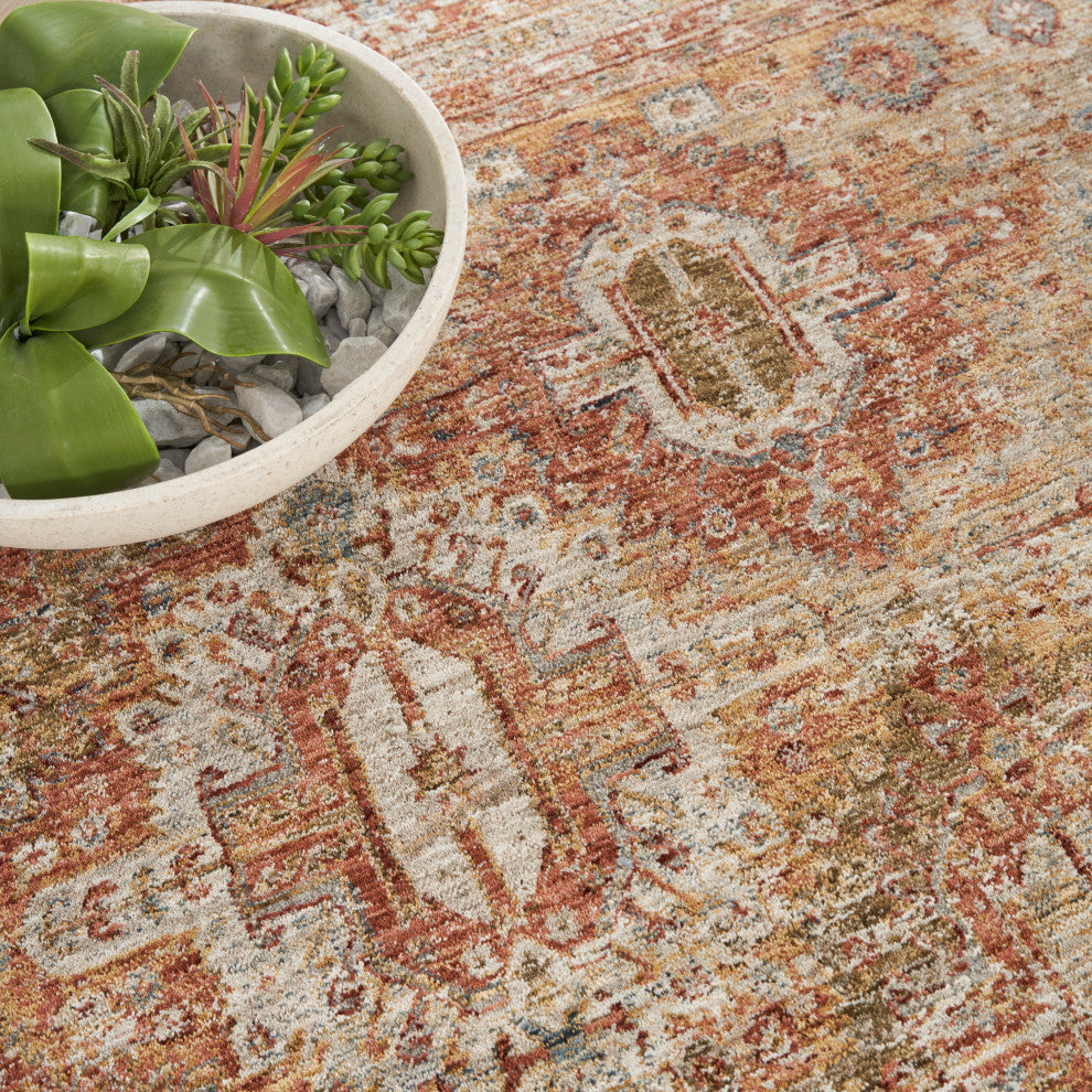 Nourison Home 5'3"x7'8" Petra Rust Area Rug