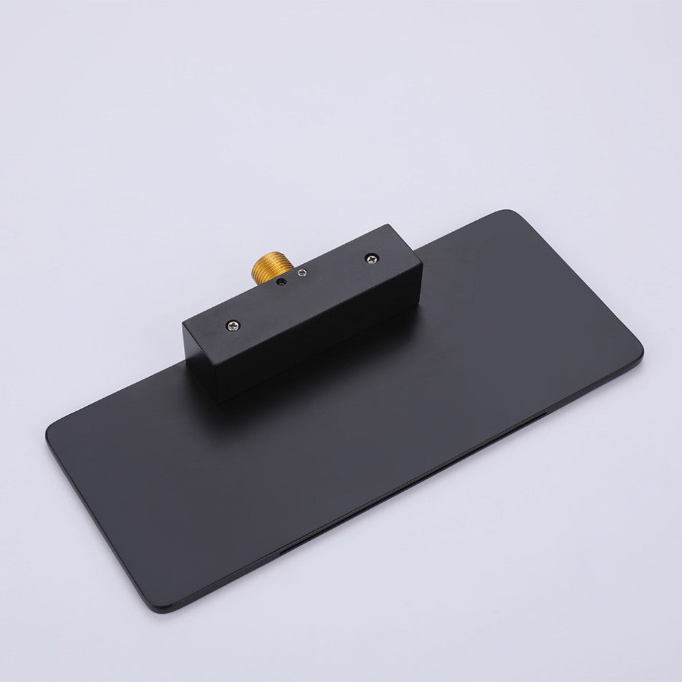 Waterfall Wall Mount Single Handle Bathroom Sink Faucet Solid Brass, Matte Black