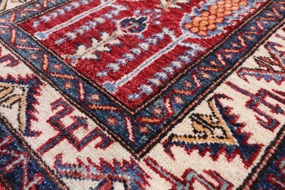 Hand-Knotted Super Kazak Runner Rug 2' 0" X 6' 2" Q7714