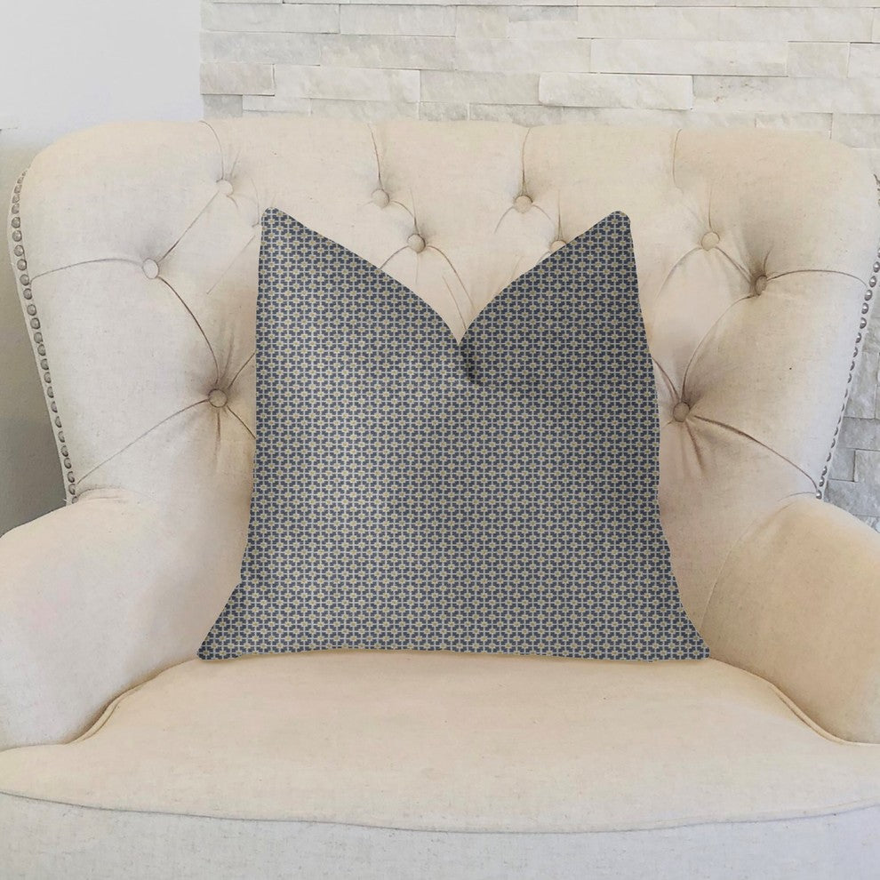 Mosaic Gray and Beige and Gold Luxury Throw Pillow, 20"x20"