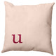 18"x18" Modern Monogram Decorative Throw Pillow, Cranberry