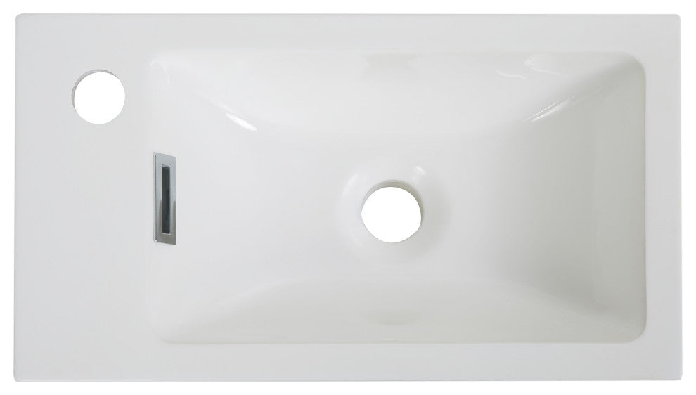 18" Solid Surface Resin Streamline K-1207-18L Vanity Top
