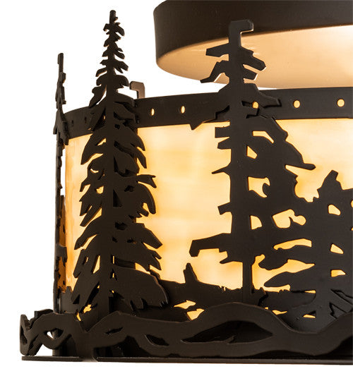 16 Wide Tall Pines Flushmount