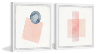 Peaches and Shapes Diptych, 24"x12"