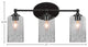 Capri 3-Light Bath Bar, Matte Black/Smoke Bubble