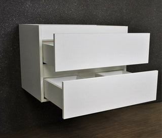 Salt 18Dx24" Floating Bathroom Vanity, Glossy White, Cabinet Only