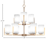 Atlas 9-Light Chandelier, New Age Brass/White Marble