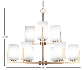 Atlas 9-Light Chandelier, New Age Brass/White Marble