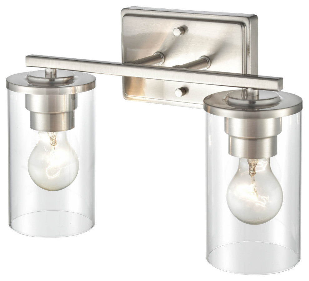 Verlana Collection 2-LIght 14" Brushed Nickel Bathroom Vanity Light