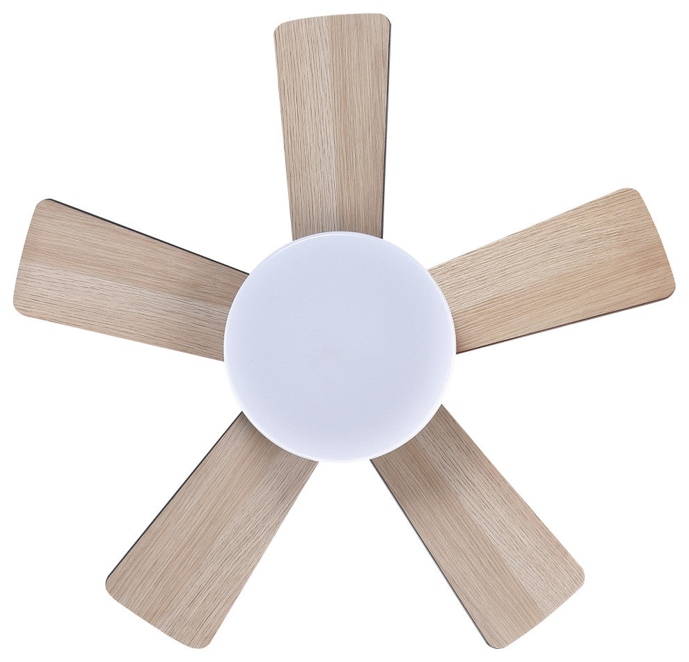 24 in Dimmable Flush Mounted Ceiling fan With 5 Blades and Remote, Bronze