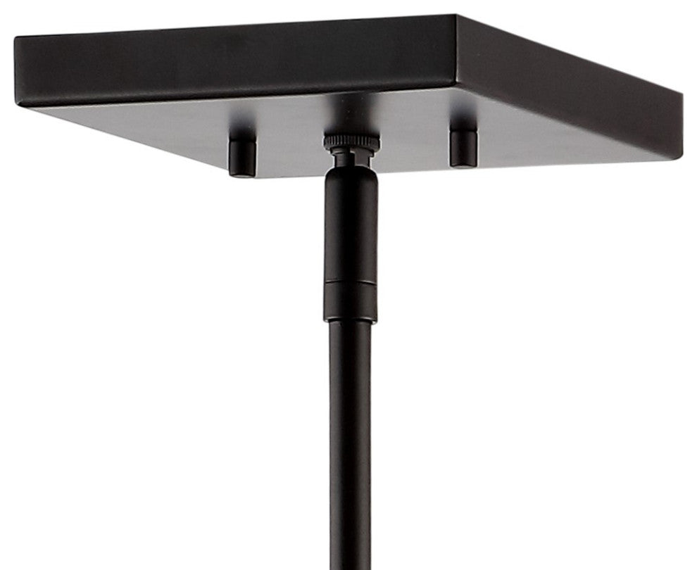 Everly 15.5" 4-Light Industrial Farmhouse Iron/Glass Pendant, Oil Rubbed Bronze