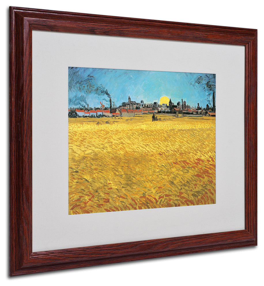 'Summer Evening, 1888' Matted Framed Canvas Art by Vincent van Gogh