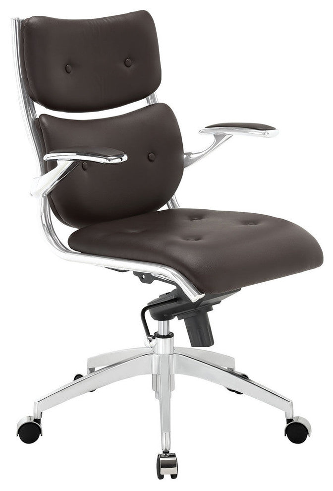Push Midback Office Chair EEI-1062 Brown