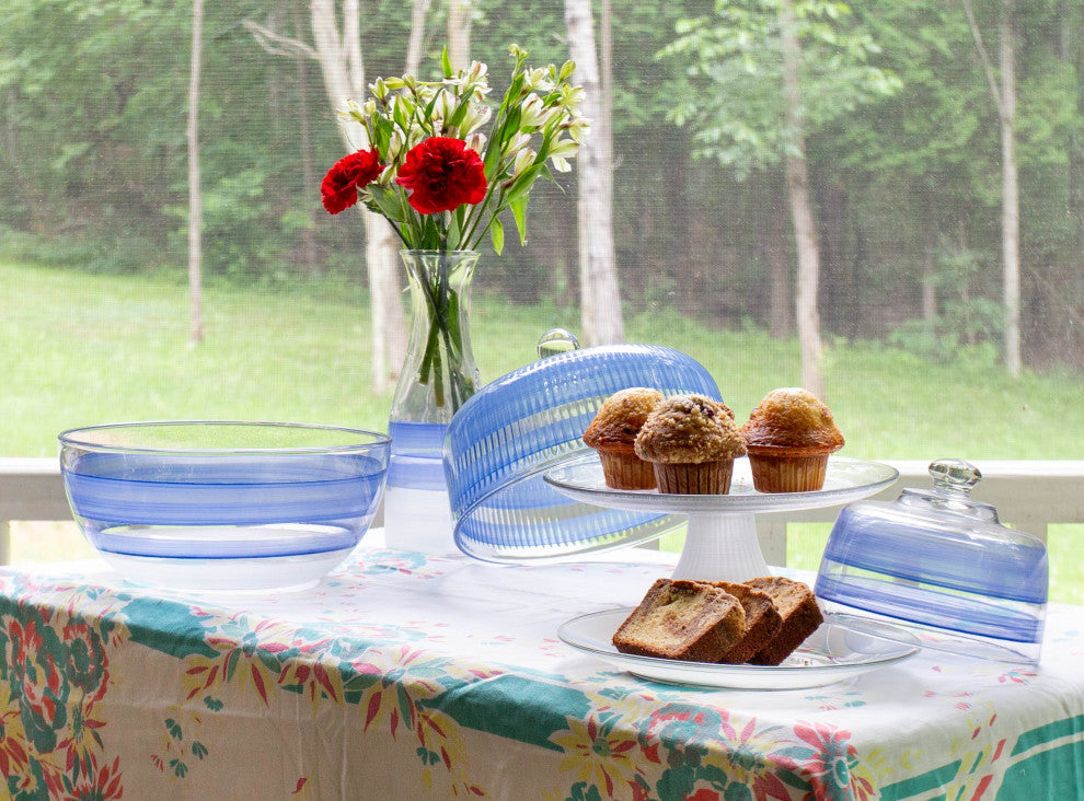 Retro Stripe Blue Cake Dome