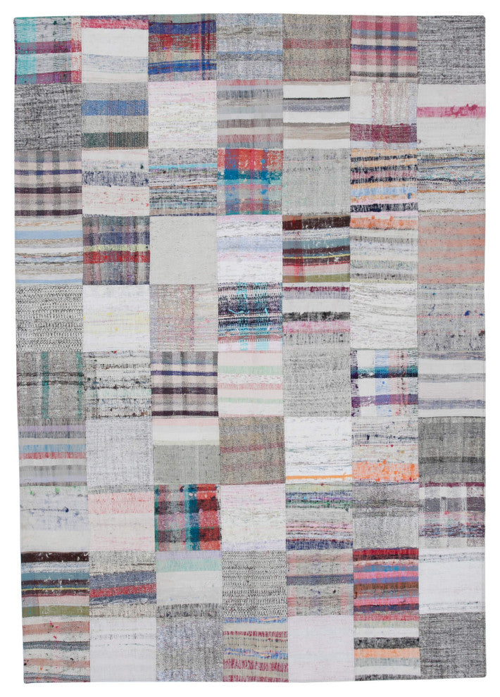 Rug N Carpet - Handmade Turkish 6' 11'' x 10' 0'' Rustic Patchwork Kilim Rug