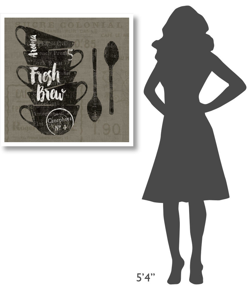 "Linen Coffee III" Digital Paper Print by Sue Schlabach, 32"x32"