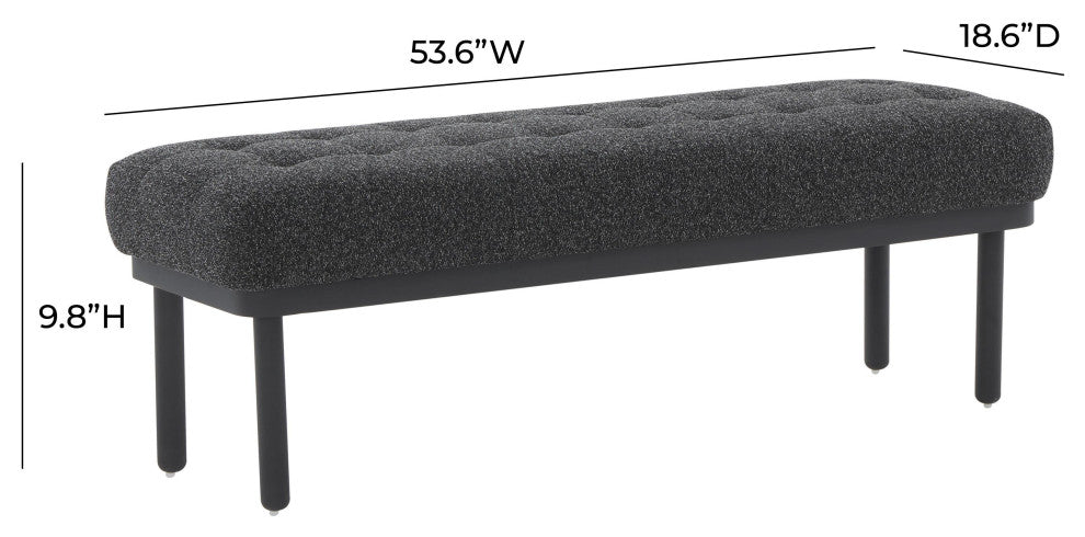 Olivia Black Boucle Bench