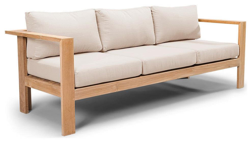 Ando Teak Sofa, Canvas Flax