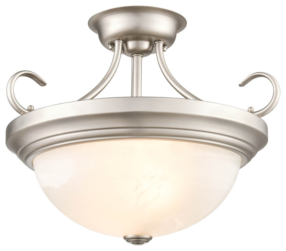 2 Light 15" Satin Nickel Semi-Flush