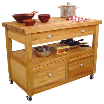 Catskill Grand Americana Butcher Block Island Workcenter in Natural