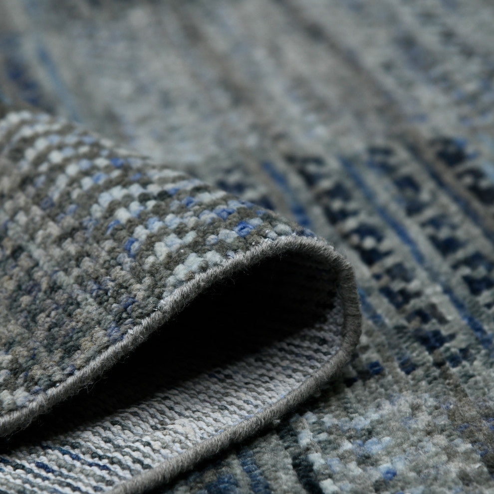 Legacy Barton Area Rug, Gray and Blue, 9' x 12', Geometric