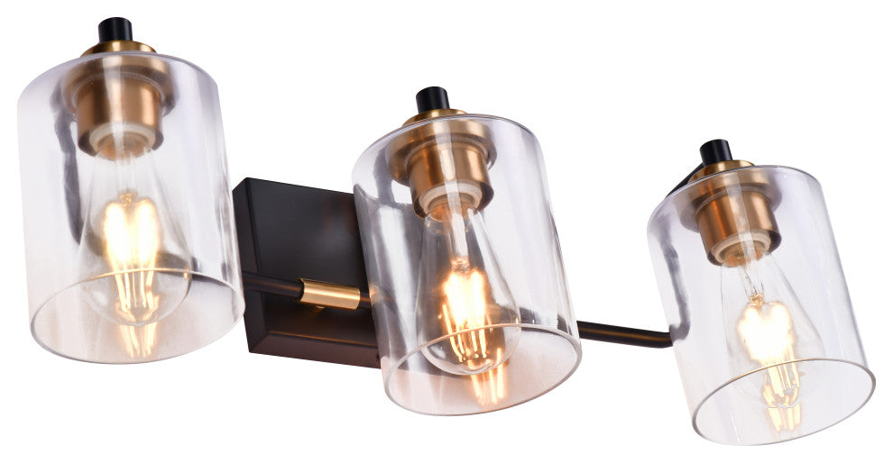 Lazzur Huisne 3 Light 23" Matte Black Wall Sconce