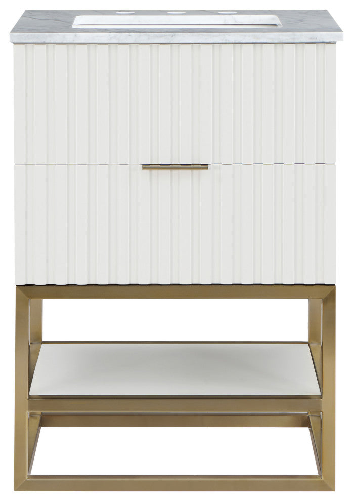 Monad Bathroom Vanity, White, 24" Wide