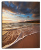 Cloudy Sky over Wide Seashore, Large Seashore Canvas Print, 30"x40"