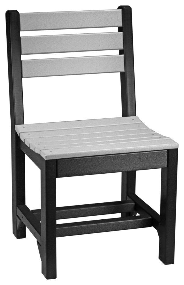 Set of 4 Poly Island Dining Chairs, Dove Gray & Black, Dining Height