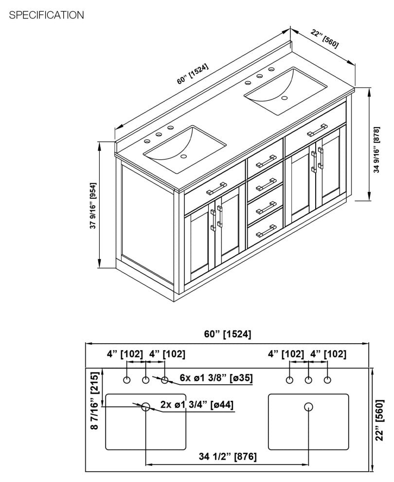 OVE Decors Bailey Vanity, Sahara Birch, 72"