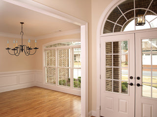 6 Arm Colonial Metal Chandelier With Crimped Pans USA Handmade