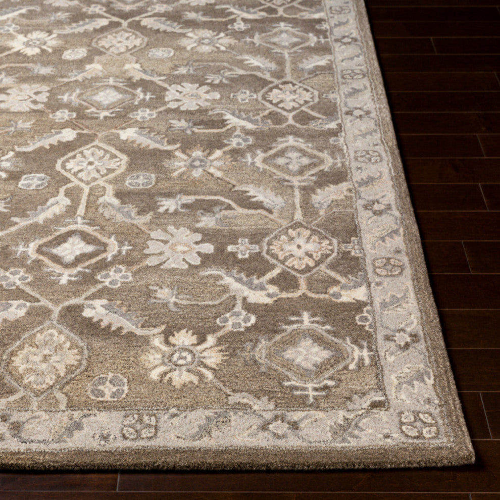 Surya Caesar CAE-1200 Traditional Area Rug, Dark Brown, 10' x 14' Rectangle