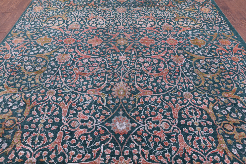 Wool & Silk Modern Hand Knotted Rug 8' 9" X 12' 3" - Q15977
