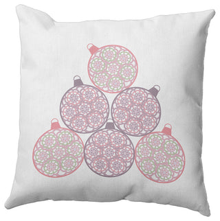 Fancy Ornament Stack Accent Pillow, Pink Icing, 18"x18"