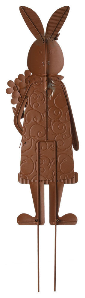 36" Metal Bunny Girl Yard Stake