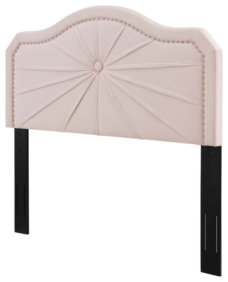 Headboard, Full Queen Size, Velvet, Pink, Modern Contemporary, Bedroom Master