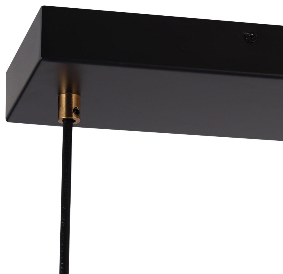 LNC 5-Light Black and Polished Gold Modern Linear Large Kitchen Island Light