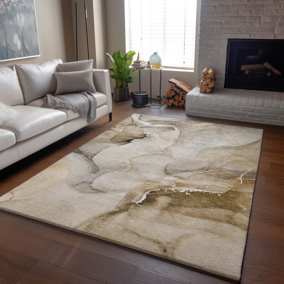 Premium Machine Washable Mayfield AMF521 Beige 9' x 12' Rug