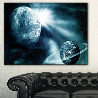 "Space View With Two Planets" Canvas Print