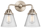 Small Cone Bath Vanity Light, Brushed Satin Nickel, Seedy, Seedy