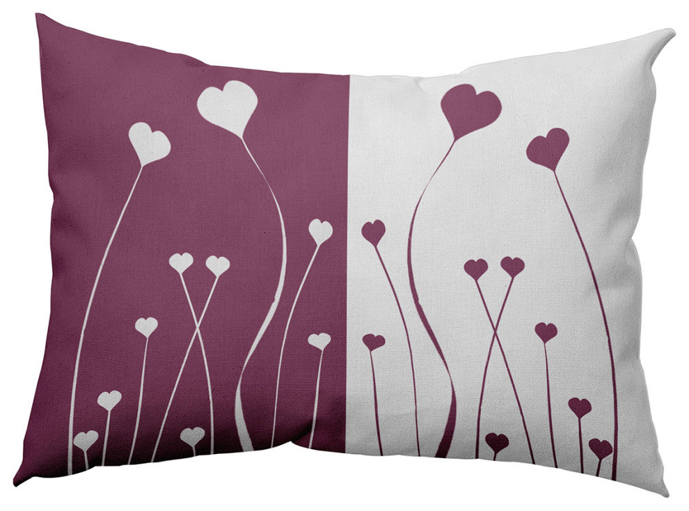 Growing Love Decorative Throw Pillow, Muted Purple, 14"x20"
