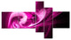 Colored Smoke Spiral Purple, Abstract Canvas art print, 60"x32", 5 panels