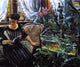 Lovis Corinth Woman by a Goldfish Tank, 20"x25" Wall Decal