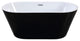 Acrylic Freestanding Soaking Bathtub, Black and White, 67"