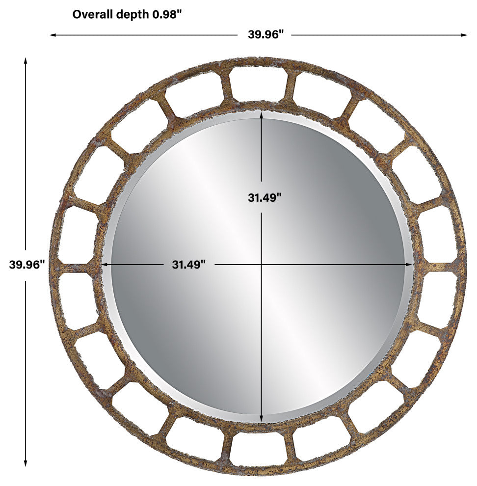 Uttermost Darby Distressed Round Mirror