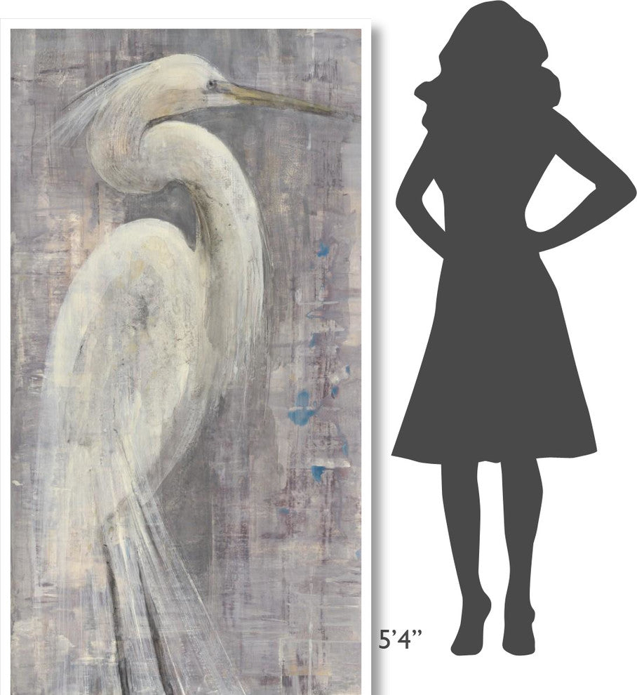 "Coastal Egret I Legs" Digital Paper Print by Albena Hristova, 38"x74"