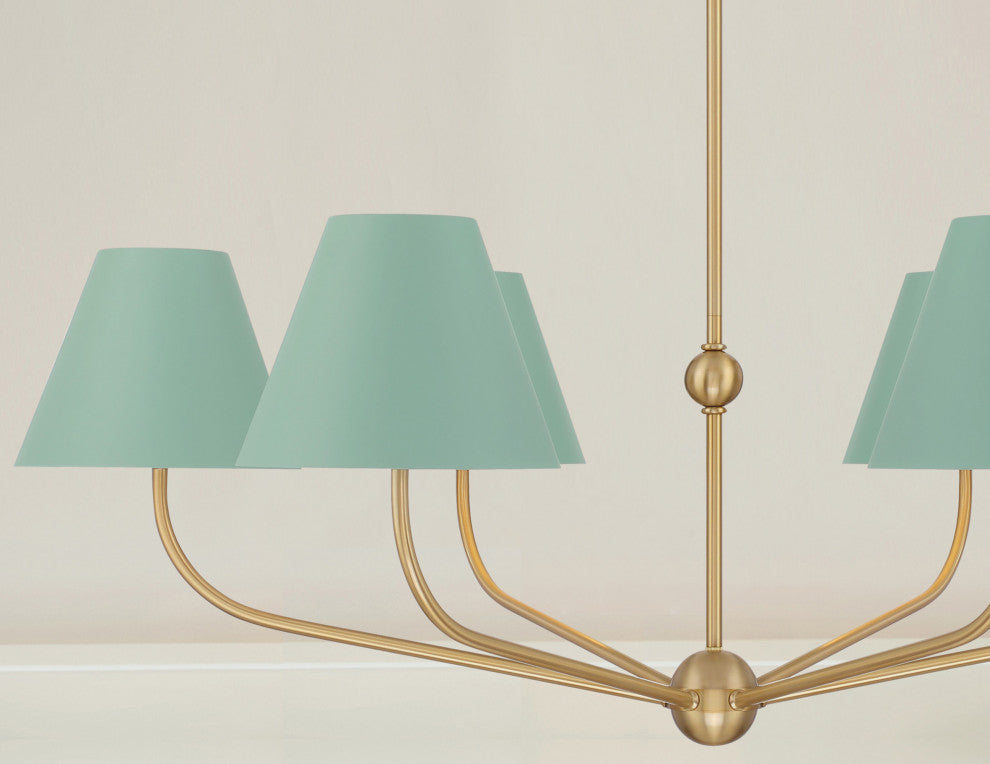 Crystorama Lighting Group XAV-B9316 Xavier 6 Light 40"W - Vibrant Gold / Green