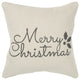 Gray and Cream Canvas Merry Christmas Decorative Throw Pillow